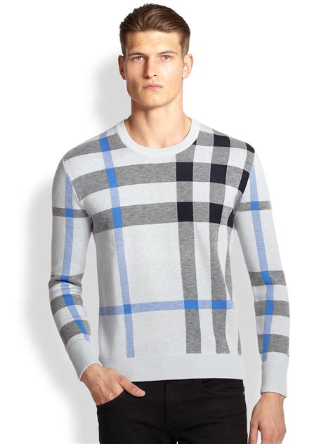 mens burberry check sweater|burberry cashmere setup men.